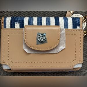 Tan and Blue Striped Wristlet Spartina 449